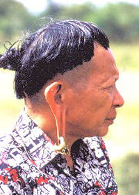 Kelabit man with long ear lobes.